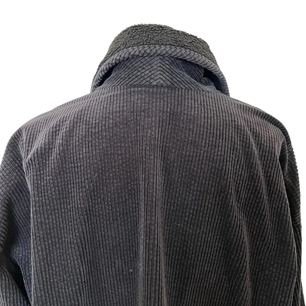 J. Jill Heritage Tumbled Cord Jacket Women's Size XL Black Washed 100% Cotton